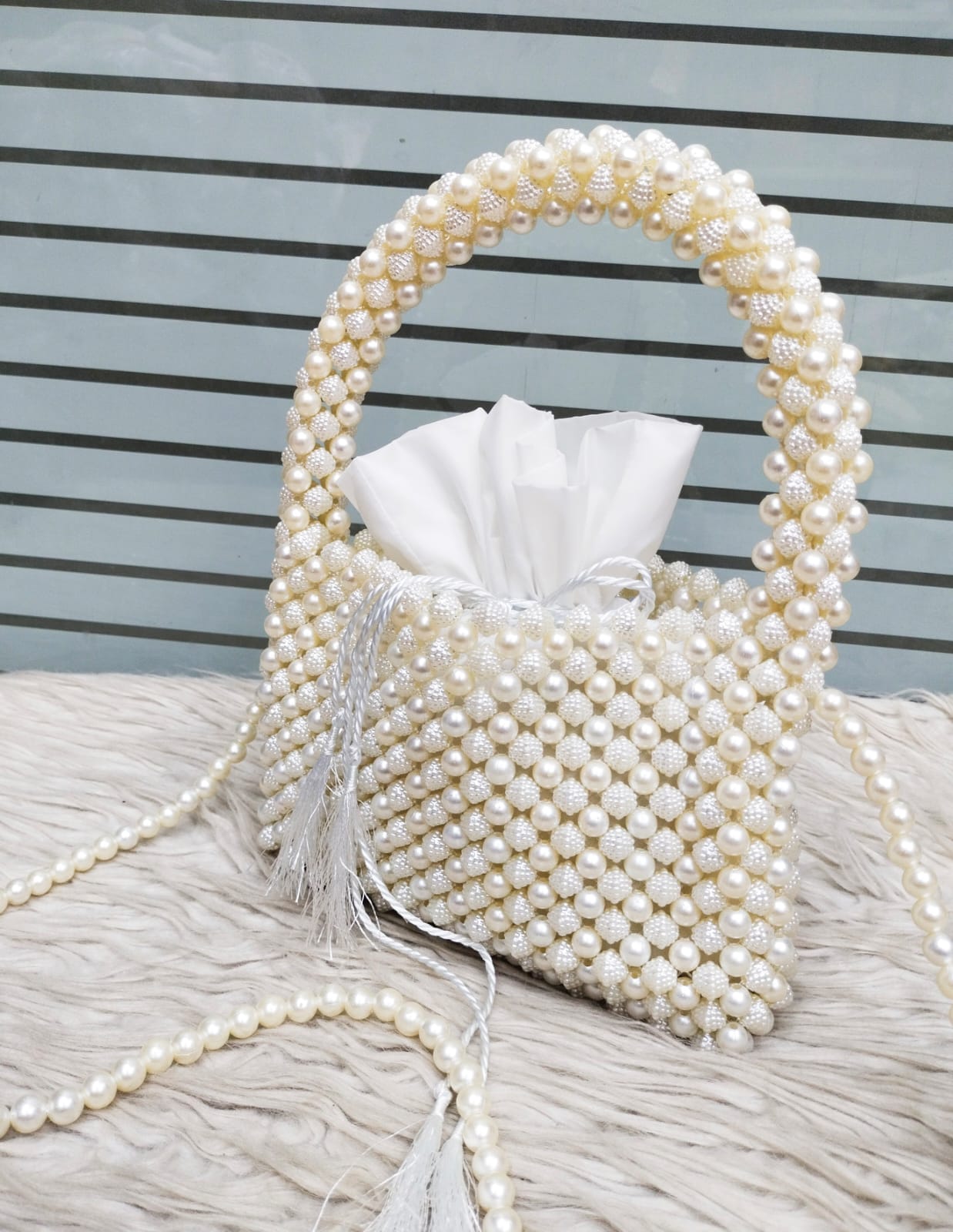 White Pearl Crossbody Bag