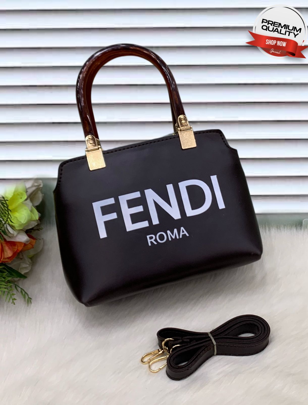 FENDI ROMA Mini Boston Bag