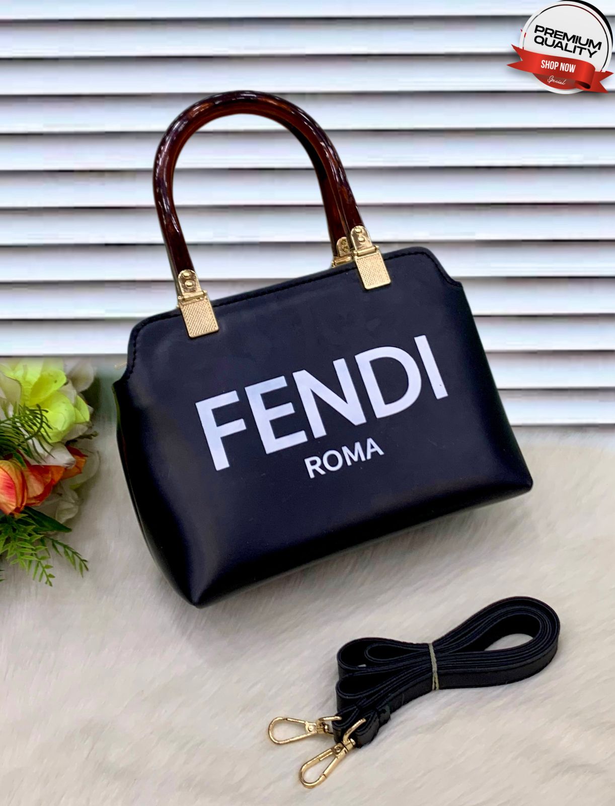 FENDI ROMA Mini Boston Bag