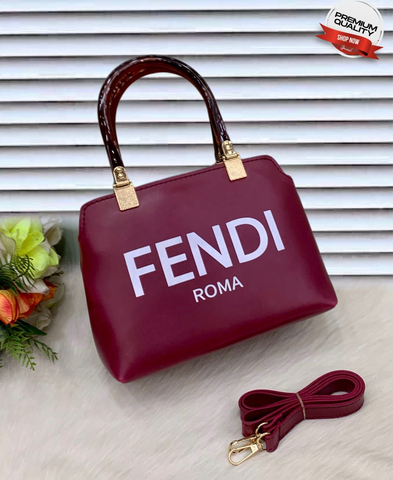 FENDI ROMA Mini Boston Bag